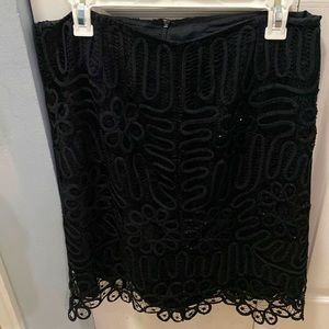 Black skirt studio D size 12 with glitter details and lace front